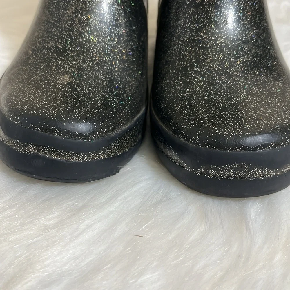 Hatley Black Silver Glitter Waterproof Rain Boots